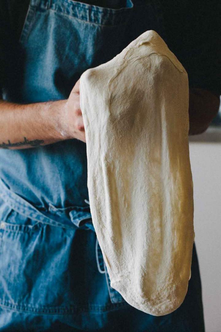 Shaping dough for Quick pizza dough (crust)