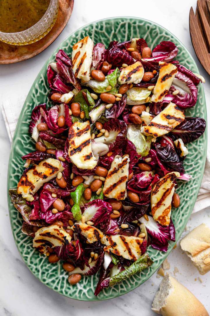 Radicchio Salad with Grilled Halloumi