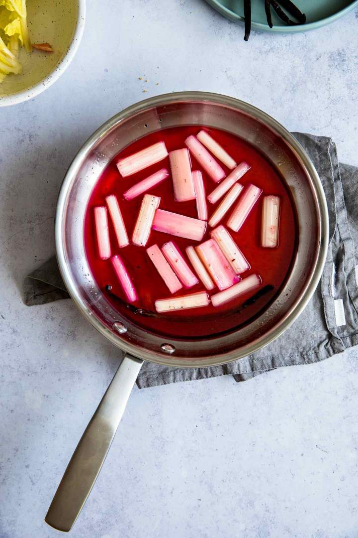 Poached rhubarb