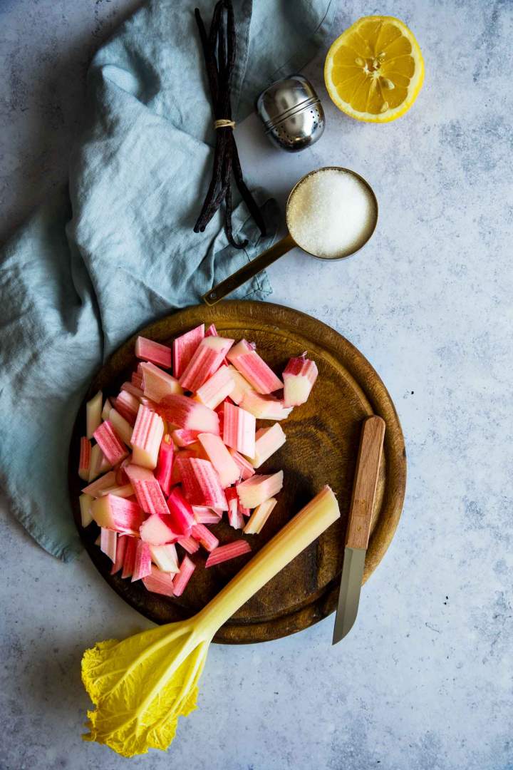 Ingredients for rhubarb compote