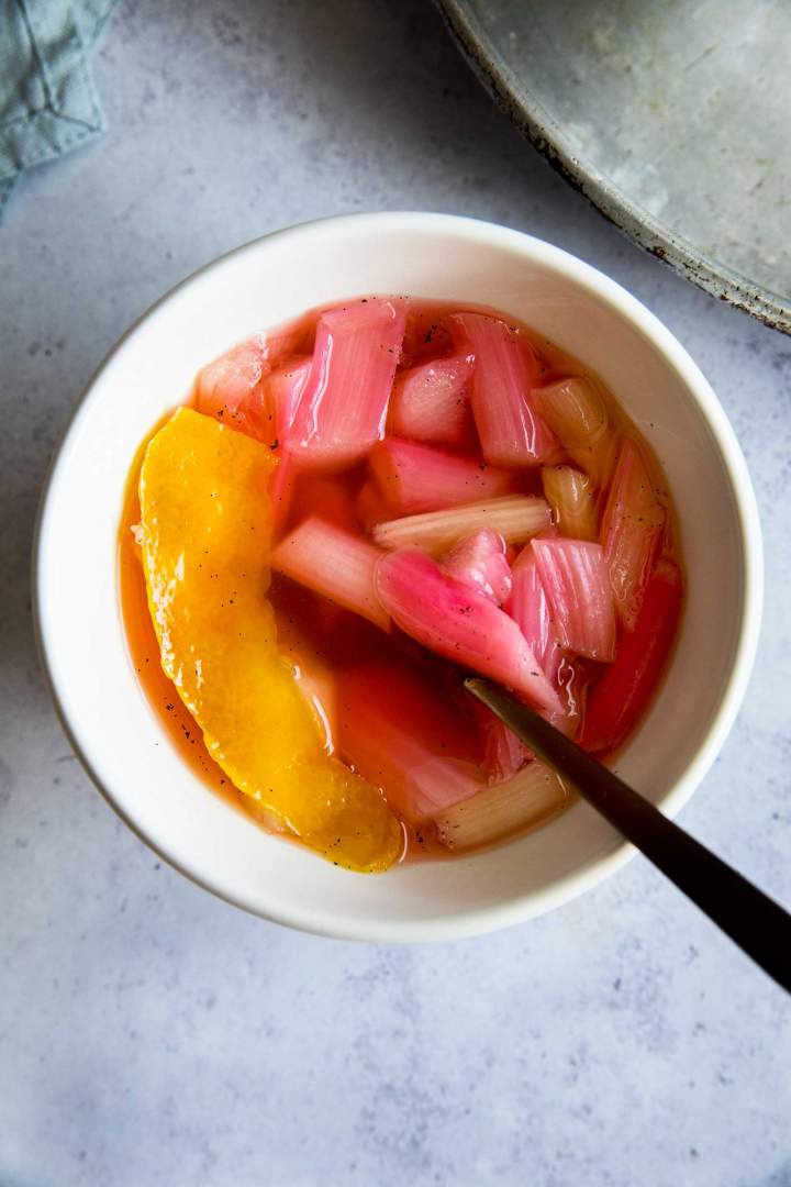 Homemade rhubarb compote