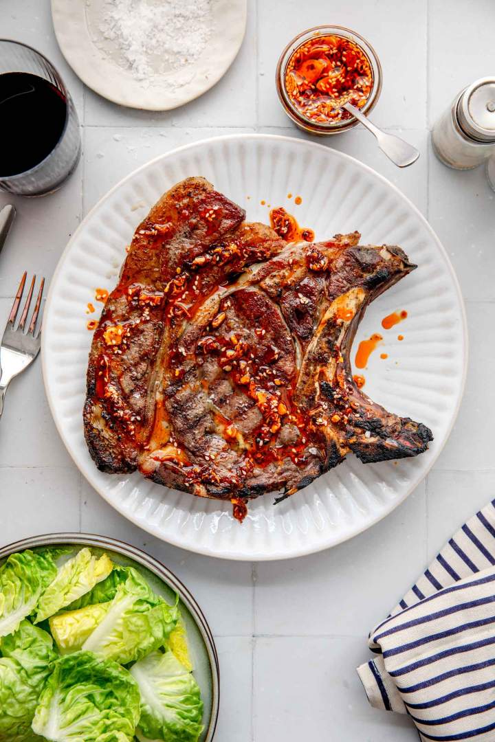Grilled Ribeye Steak with Chili Crisp