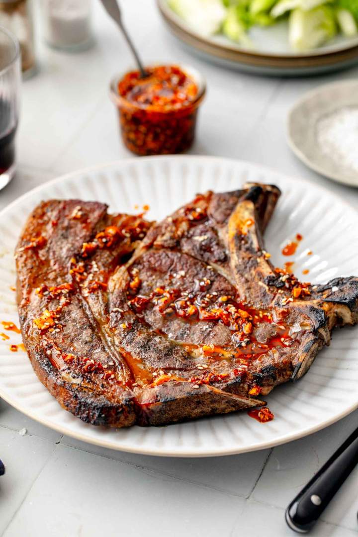 Grilled Ribeye Steak with Chili Crisp