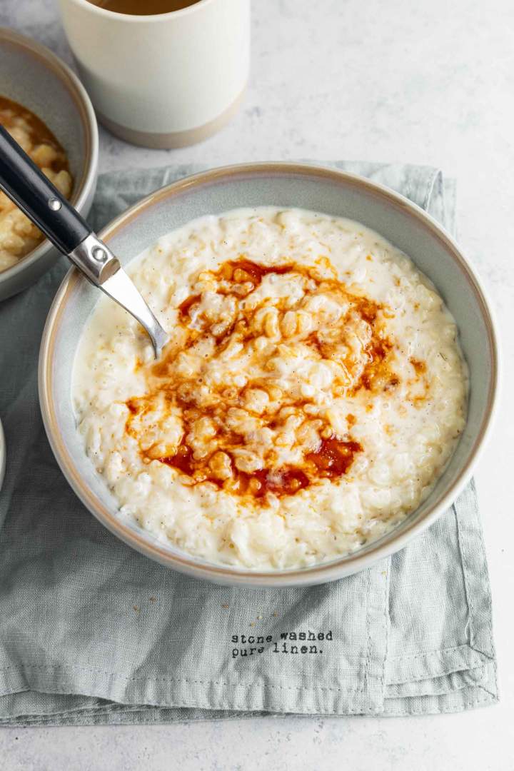 Old Fashioned Rice Pudding with vanilla