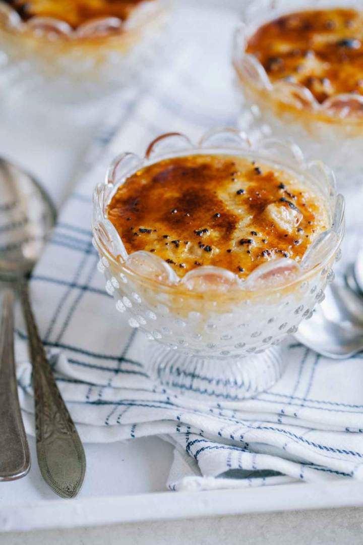 Rice pudding with sweet sugar caramelized top
