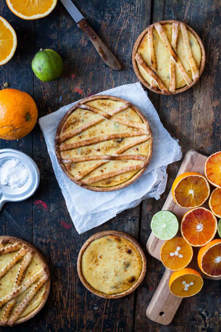 Ricotta, Orange and Dark Chocolate Tart baked