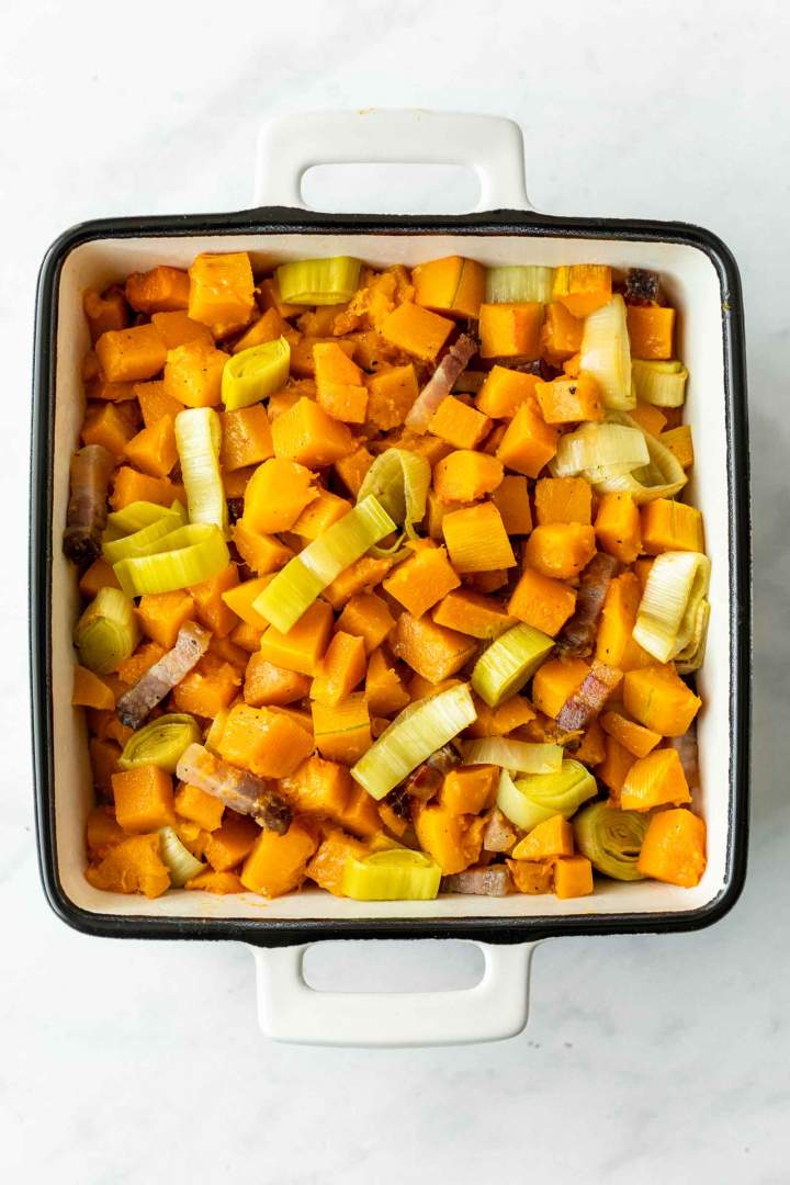 Roasted Butternut Squash with Pancetta and Chestnuts