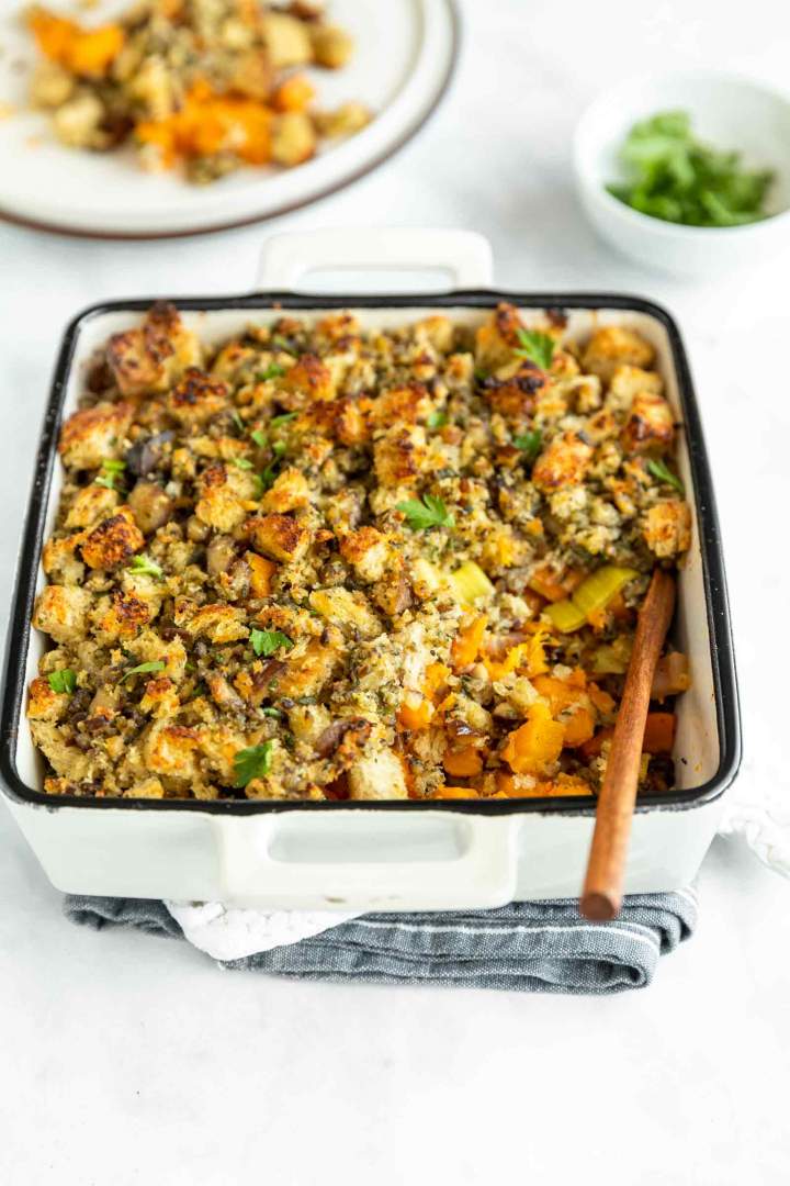 Roasted Butternut Squash with Pancetta and Chestnuts