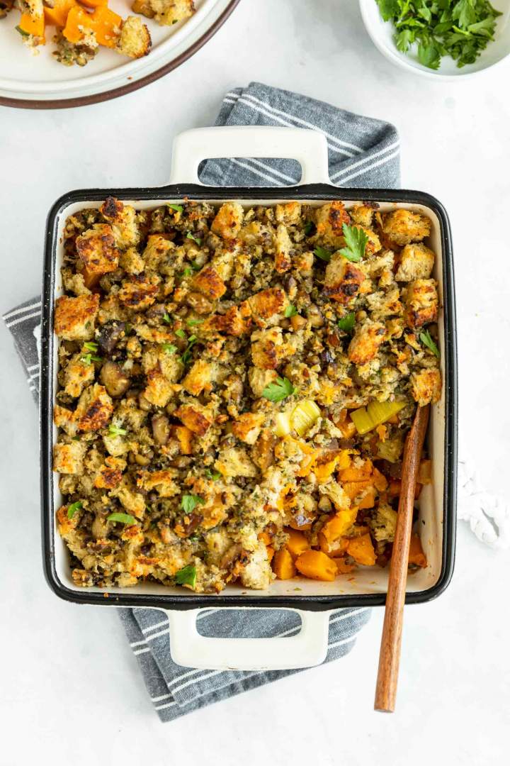 Roasted Butternut Squash with Pancetta and Chestnuts