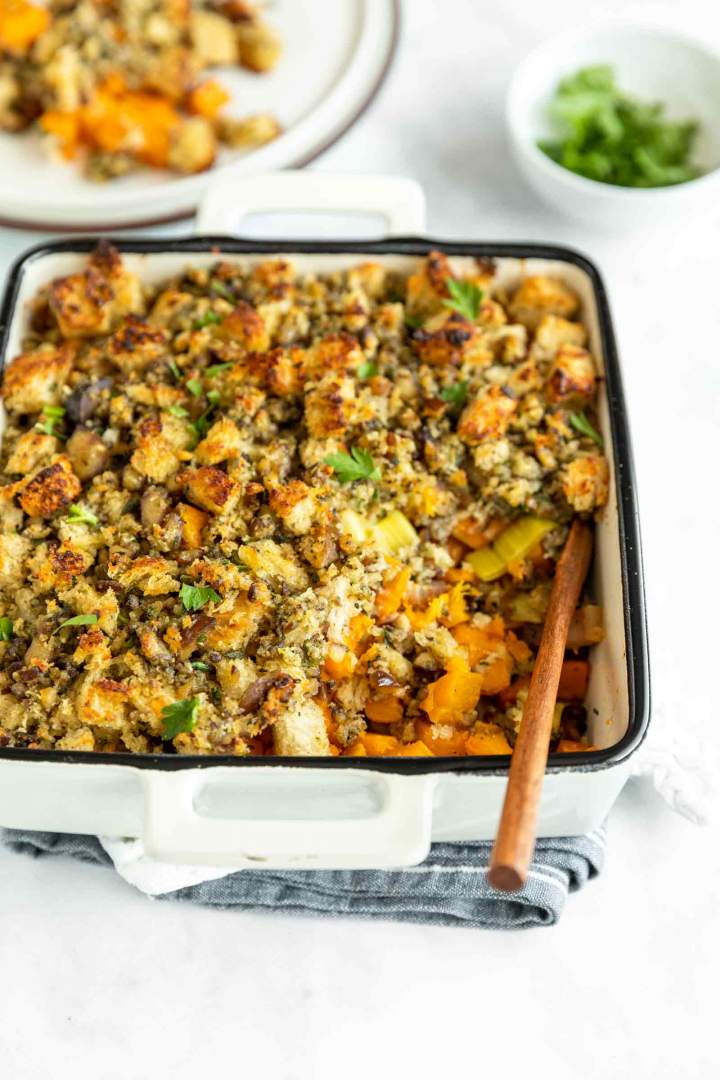 Roasted Butternut Squash with Pancetta and Chestnuts