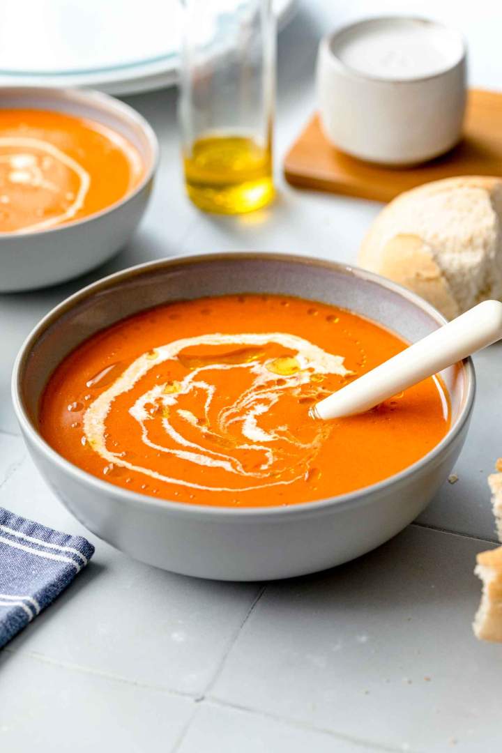 Roasted Red Pepper Soup with Rice