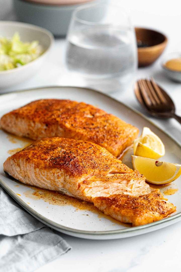 Oven Roasted Salmon with Rice and Savoy Cabbage