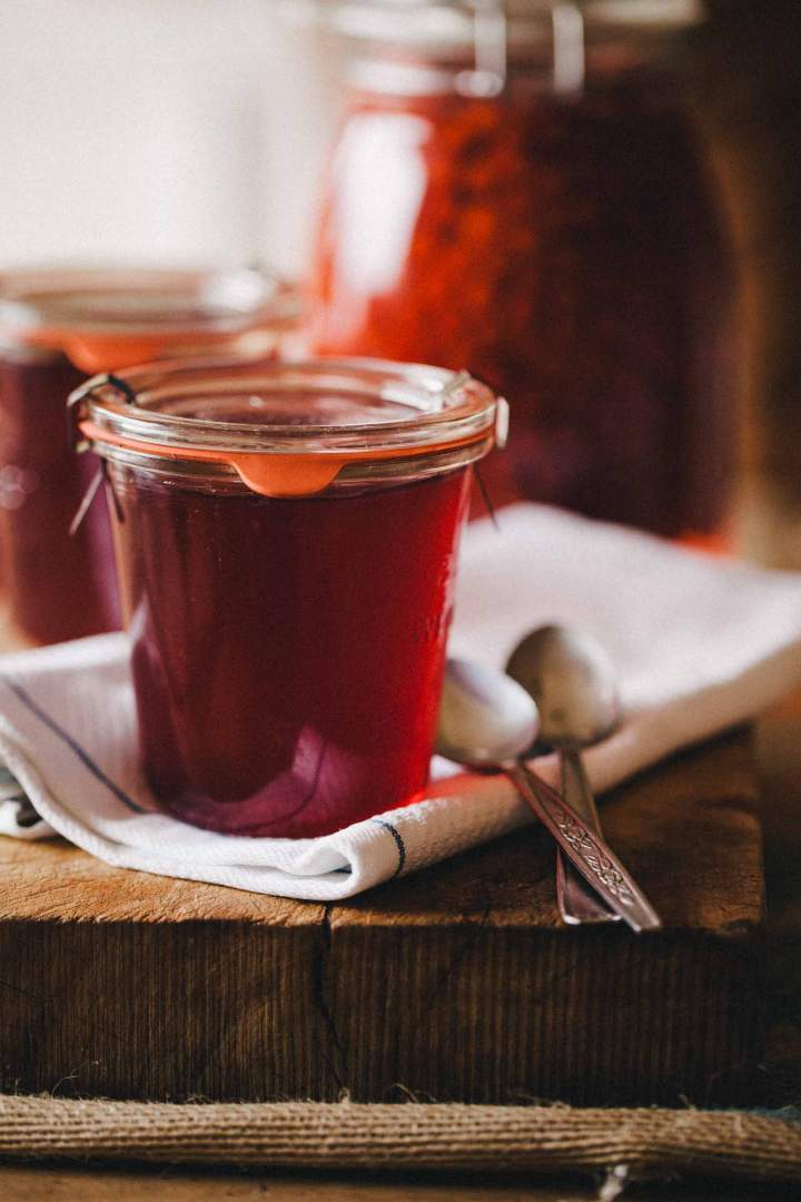 Rowan berry jelly in a jar