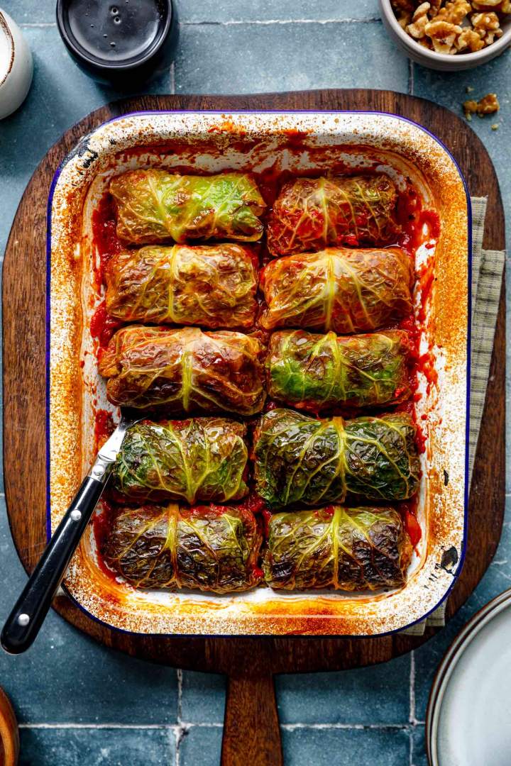 Savoy Cabbage Rolls with Lentils