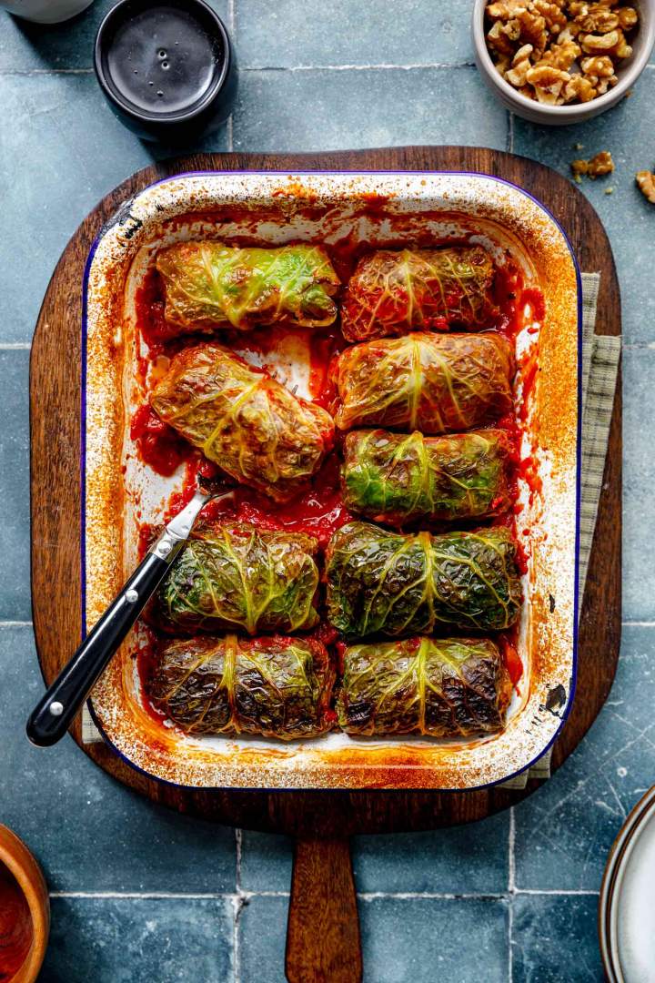 Savoy Cabbage Rolls with Lentils