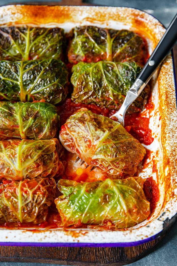 Savoy Cabbage Rolls with Lentils