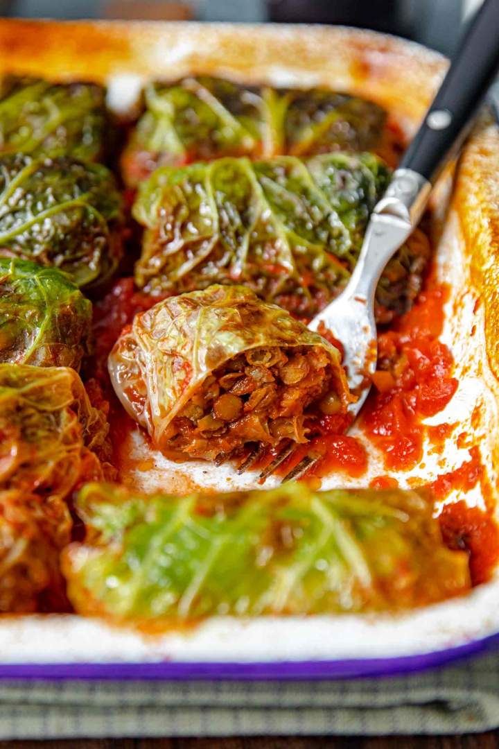 Savoy Cabbage Rolls with Lentils