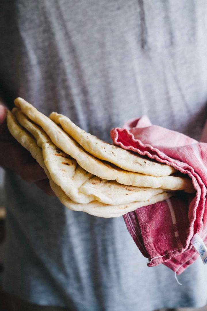 Skillet flatbread, freshly baked and homemade