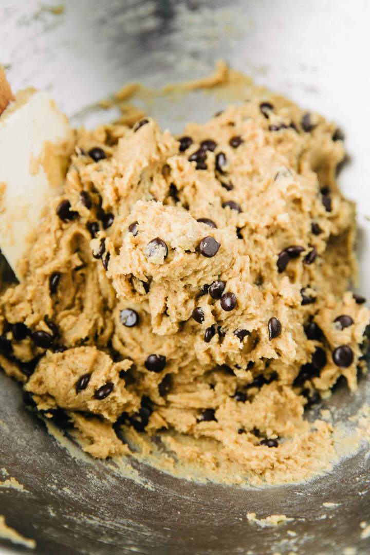 Whole Wheat Soft Chewy Chocolate Chip Cookies dough