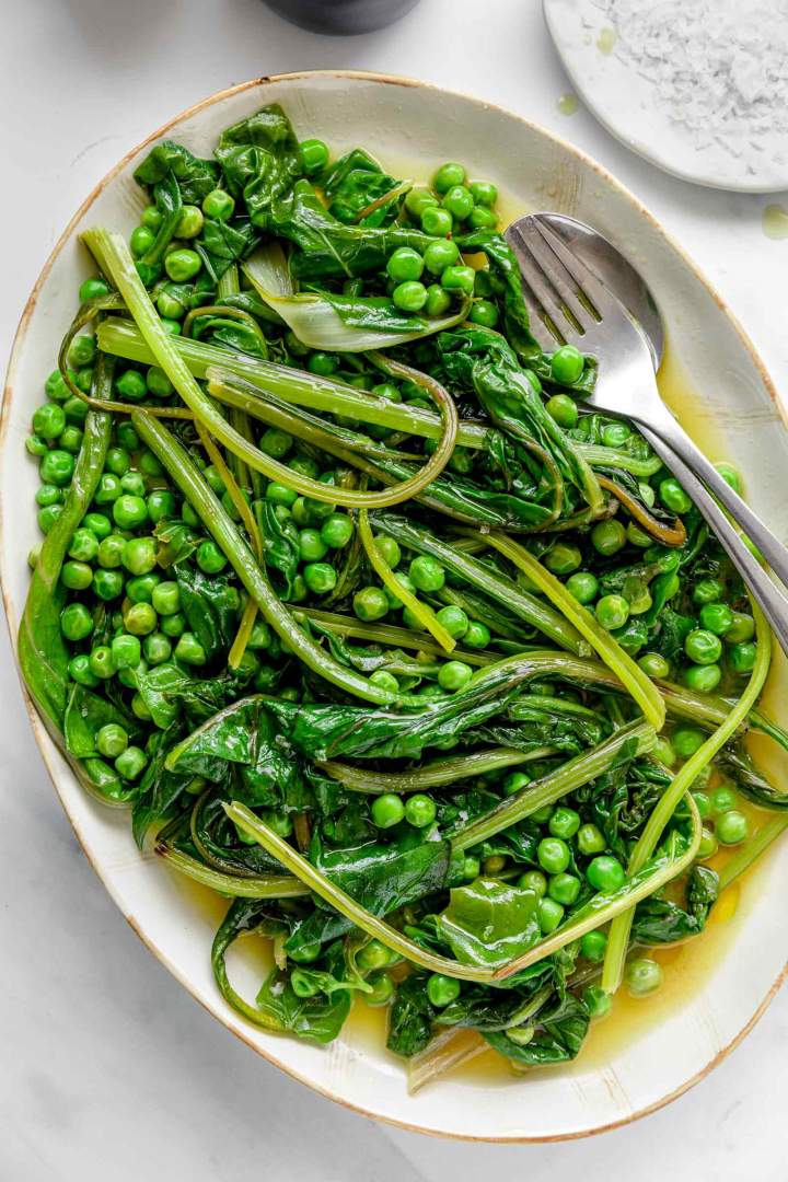 Sauteed Swiss Chard with Peas