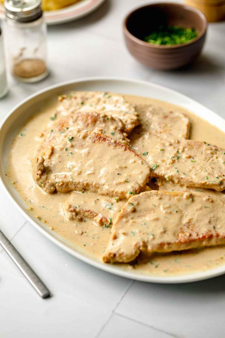 Pork Cutlets in Creamy Mustard Sauce