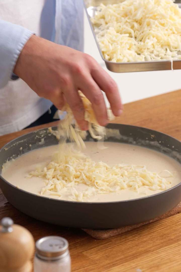 Gratinirane testenine s šunko in sirom - priprava