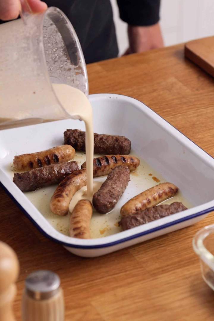 Leftover Grilled Meat Toad in a Hole