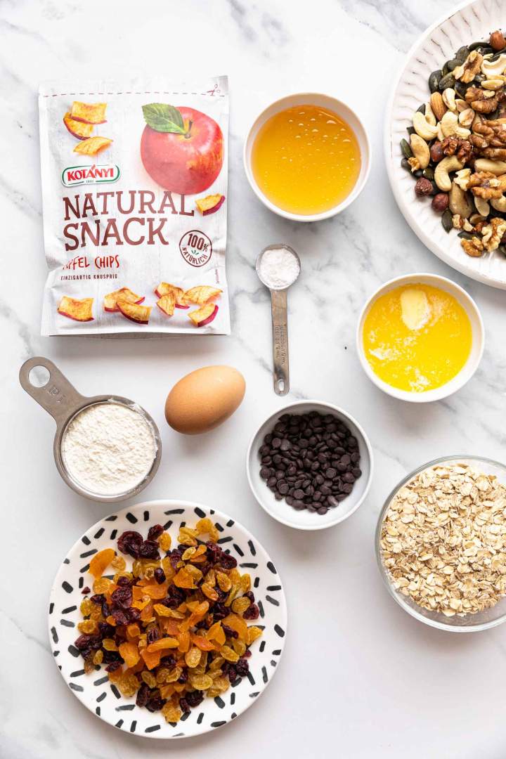 Ingredients for Healthy Trail Mix Cookies