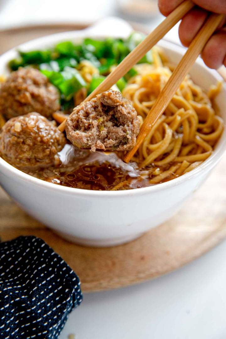 Turkey Meatball Miso Ramen Soup