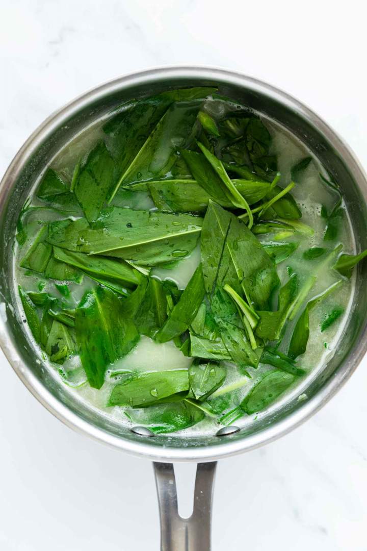 Wild Garlic Soup (Ramson) cooking